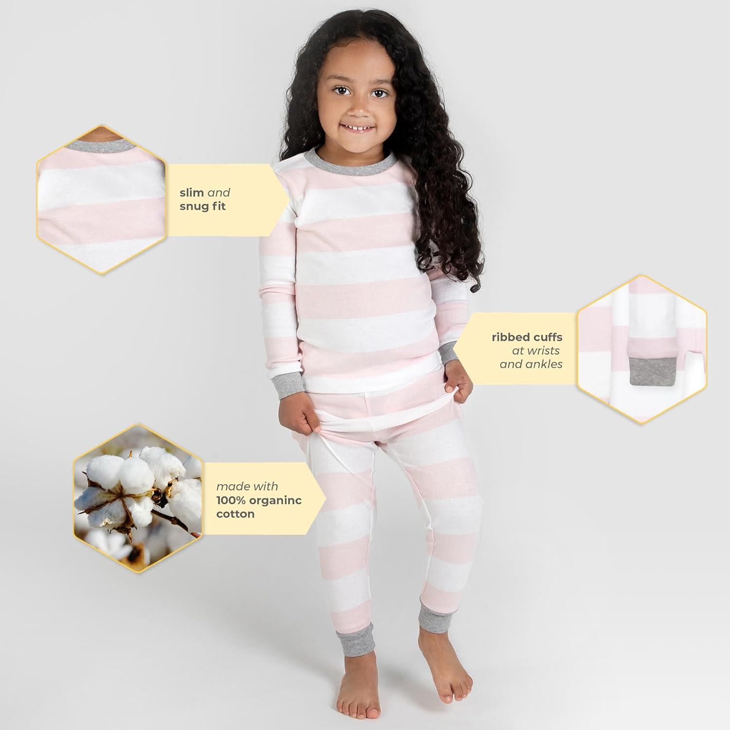 imageBurts Bees Baby Girls Pajamas 2Piece Long Sleeve Tee and Pants Organic Cotton PJ SetWhimsical Garden