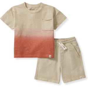Burt’s Bees Baby Baby Boys’ Shirt and Pant Set, Top & Bottom Outfit Bundle, 100% Organic Cotton